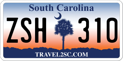 SC license plate ZSH310