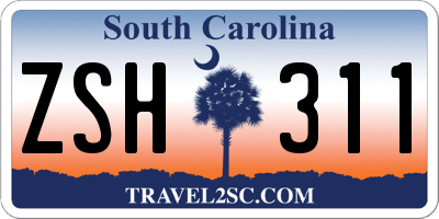 SC license plate ZSH311