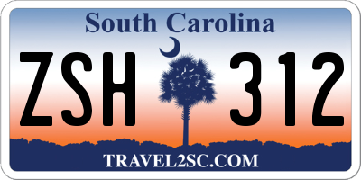 SC license plate ZSH312