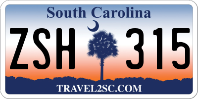 SC license plate ZSH315