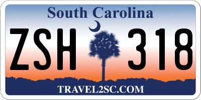 SC license plate ZSH318