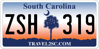 SC license plate ZSH319