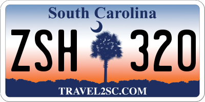 SC license plate ZSH320