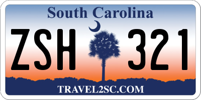 SC license plate ZSH321