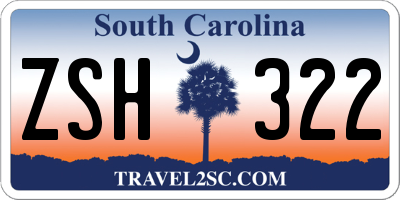 SC license plate ZSH322