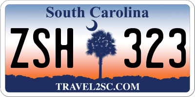 SC license plate ZSH323