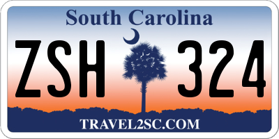 SC license plate ZSH324