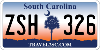 SC license plate ZSH326