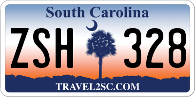 SC license plate ZSH328