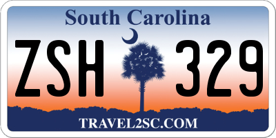 SC license plate ZSH329
