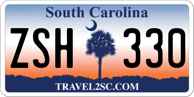 SC license plate ZSH330