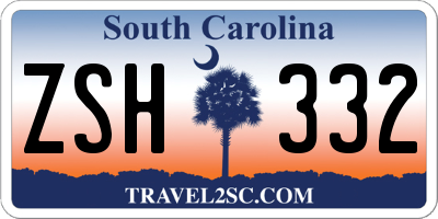SC license plate ZSH332