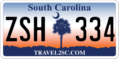 SC license plate ZSH334