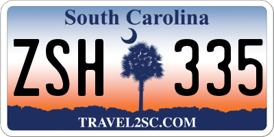 SC license plate ZSH335
