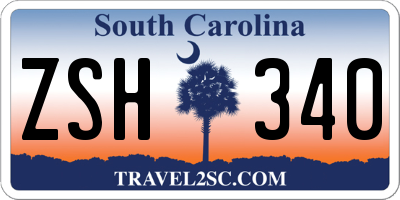 SC license plate ZSH340