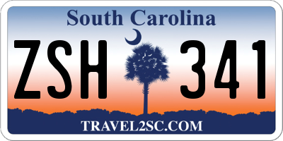 SC license plate ZSH341
