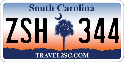 SC license plate ZSH344