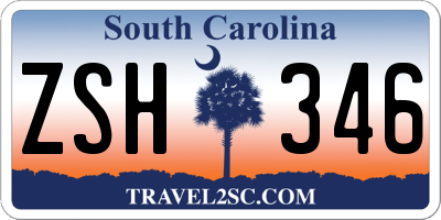 SC license plate ZSH346