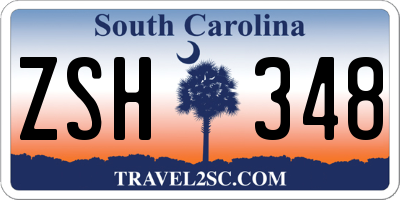 SC license plate ZSH348