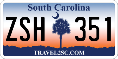 SC license plate ZSH351