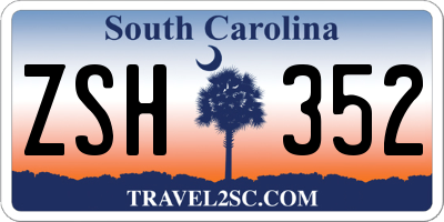 SC license plate ZSH352