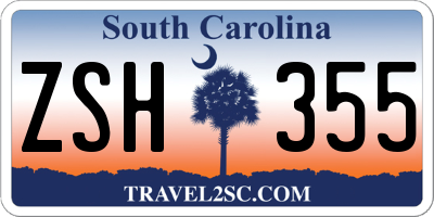 SC license plate ZSH355