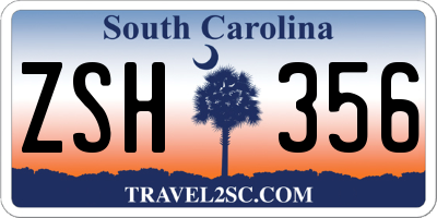 SC license plate ZSH356