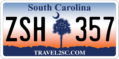 SC license plate ZSH357