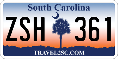 SC license plate ZSH361