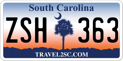 SC license plate ZSH363