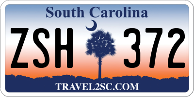 SC license plate ZSH372