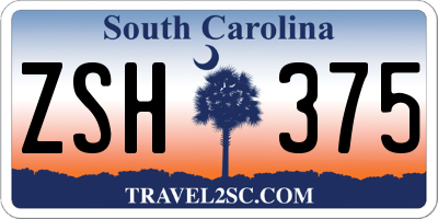SC license plate ZSH375
