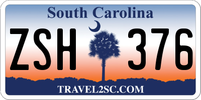 SC license plate ZSH376