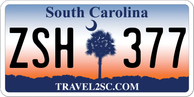 SC license plate ZSH377
