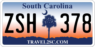 SC license plate ZSH378
