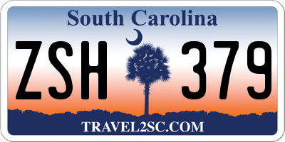 SC license plate ZSH379