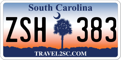 SC license plate ZSH383