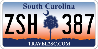 SC license plate ZSH387