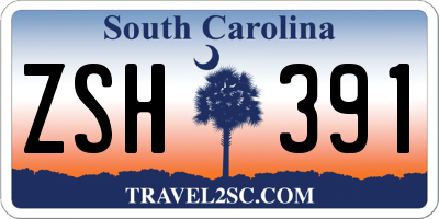 SC license plate ZSH391
