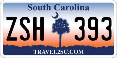 SC license plate ZSH393
