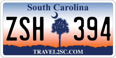 SC license plate ZSH394