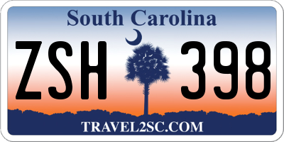 SC license plate ZSH398