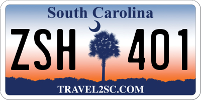 SC license plate ZSH401