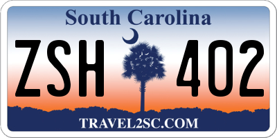 SC license plate ZSH402