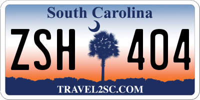 SC license plate ZSH404