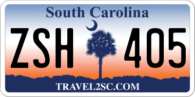 SC license plate ZSH405