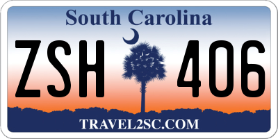 SC license plate ZSH406