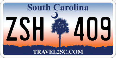 SC license plate ZSH409