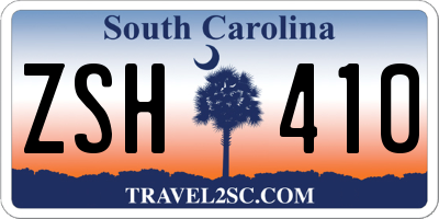 SC license plate ZSH410