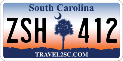 SC license plate ZSH412